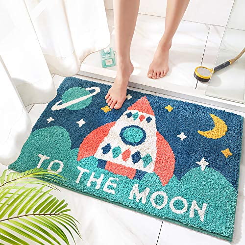 Bathroom Floor Rug Super Water Absorption Bath Rug 15.7 x 23.6 Rocket Non-Slip Super Soft Microfiber Bath Mat for Bathroom Thick Durable Machine Washable Bathroom Floor Rug Super Water Absorption Bath Rug 15.7 x 23.6 Rocket Non-Slip Super Soft Microfiber Bath Mat for Bathroom Thick Durable Machine Washable
